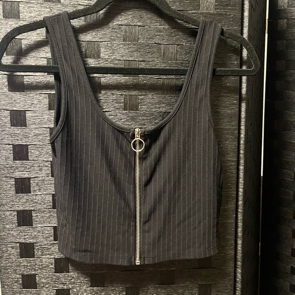 Zipper Crop Top - Picture 1 of 3